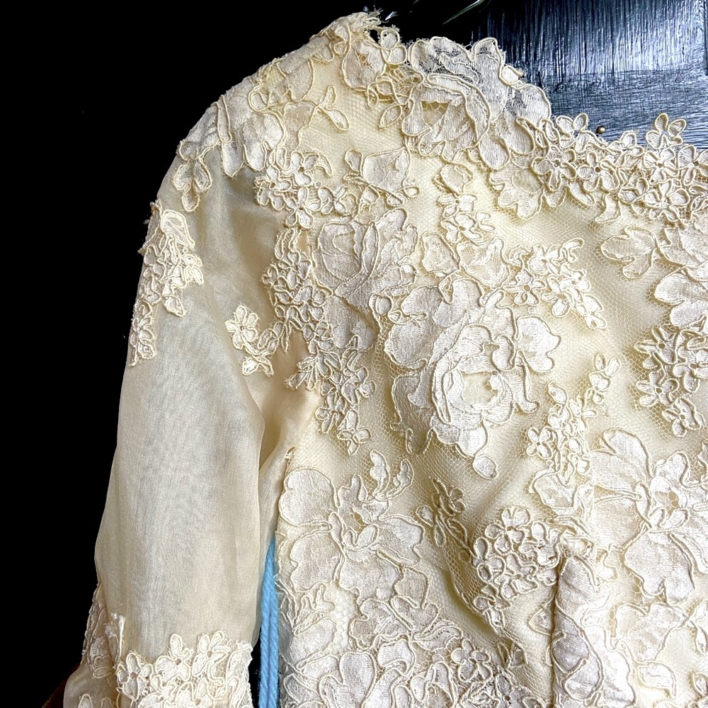 Vintage Alencon lace wedding dress